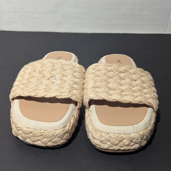 Torrid Jute Raffia Woven Platform Slides W 7 - Picture 5 of 10